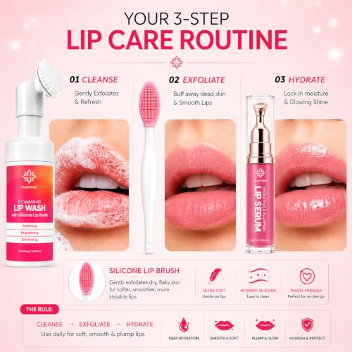 GloryMist 3-Step Lip Care Kit with Foaming Wash & Hydrating Serum