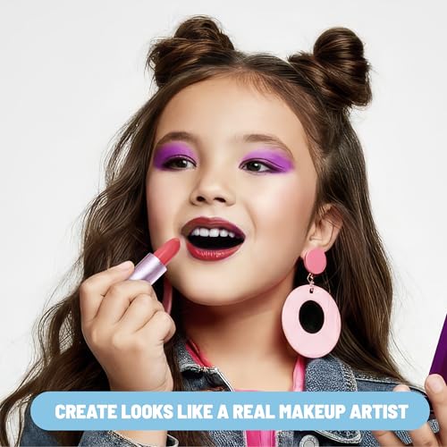 Claire's Ultimate Makeup Kit, 18-Piece Real Cosmetic Set, Makeup for Kids 8-12, Girl Toys & Beauty Activity Gift with Lip Gloss, Lipstick, Eyeshadow, Eyeliner, Blush, Highlighter & Carry Case