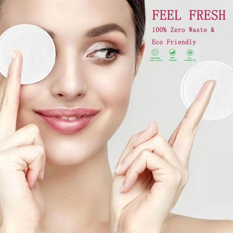 Organic Cotton Makeup Remover Pads (300 Count) - Lint Free