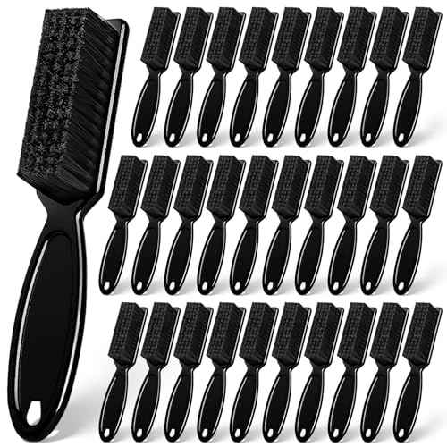 NICEMOVIC Barber Clipper Accessories - 30 Pcs Mini Nylon Brush Set for Blade Trimmer Cleaning, Hair Styling, and Manicure (Black)