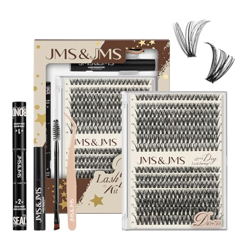 JMS&JMS DIY Lash Extension Kit - 280 Pcs 40D/50D D Curl Individual Lashes