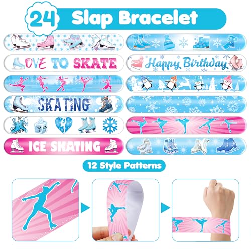 72-Piece Ice Skating Party Favors Set - Tattoos & Slap Bracelets