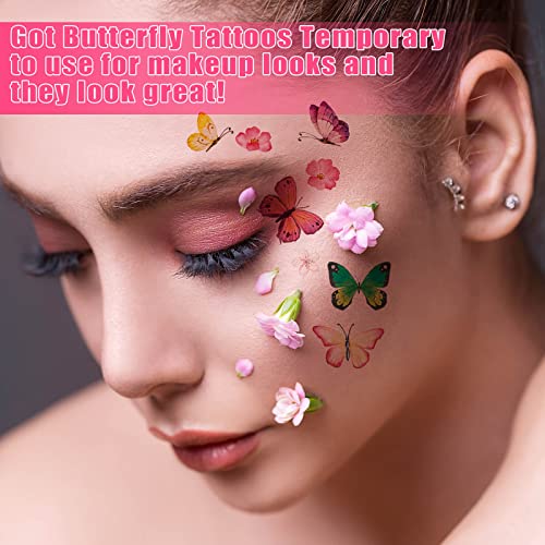200 Butterfly Temporary Tattoos Waterproof Stickers