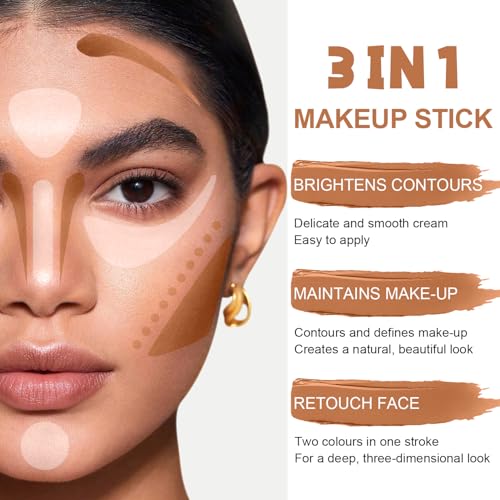 6-Color Cream Contour Stick Makeup Kit with Highlighter & Bronzer