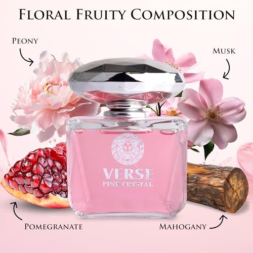 Verse Pink Crystal Eau De Parfum for Women 100ml - Floral Fruity Fragrance
