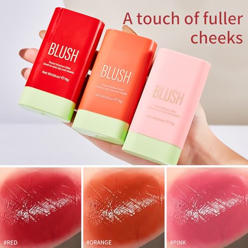 3-in-1 Blush Stick Set – Waterproof Tint for Lips, Eyes & Cheeks