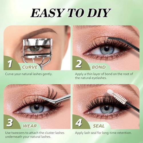 NovaBeryl Lash Clusters D Curl 8-16mm DIY Eyelash Extensions