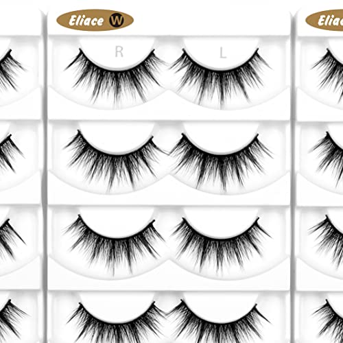 Eliace Lashes Mink Fake Eyelashes Wispy 15 Pairs Lashes Extension Kit - Fluffy Lashes False Eyelashes Natural False Lashes Wispy Faux Mink Lashes Pack (13MM) Short Lashes Natural Look Strip |Anne