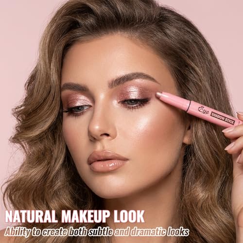 Erinde 6-Color Eyeshadow Stick Set, Waterproof Matte & Shimmer