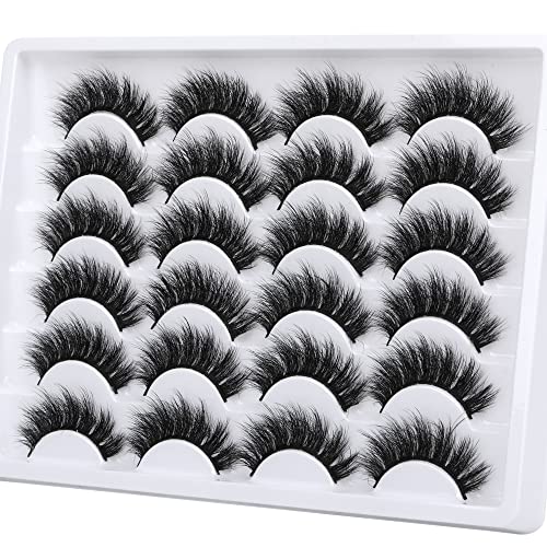 18MM Faux Mink Eyelashes - 12 Pairs Thick Volume False Lashes