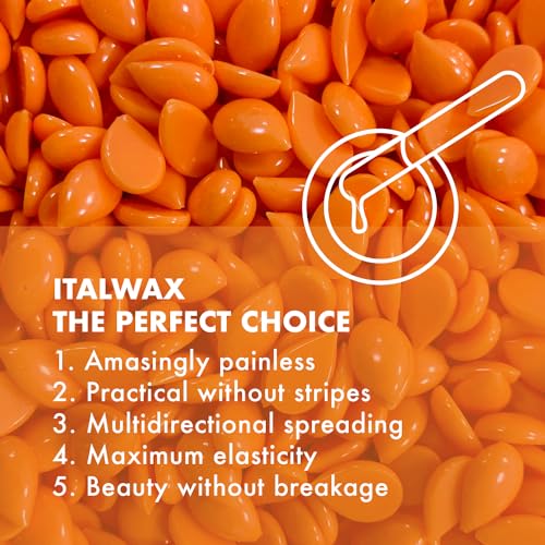 Italwax Top Line Coral Hard Wax Beads 1lb (450 g) ? Creamy Strong Grip Wax for Bikini & Coarse Hair, Suitable for Sensitive Skin, Professional Use ? Made in Italy