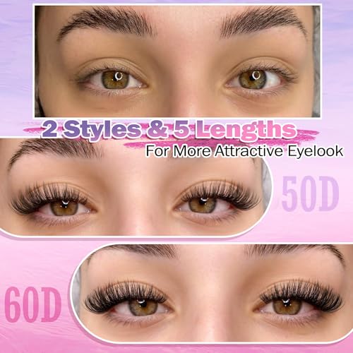 Newcally 50D+60D Lash Clusters Kit - DIY Eyelash Extensions