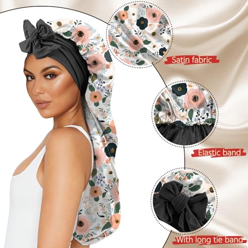 Long Satin Hair Braid Bonnet for Sleeping - Double Layer Design