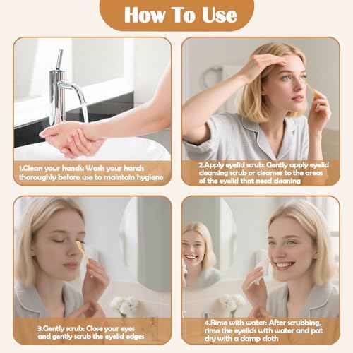 XANGNIER Soft Silicone Eyelid Cleanser Brush for Sensitive Eyelids,5 PCS Gently eyelid margin scrub Cleaning brush for Blepharitis,MGD,Dry Eyes Relief,Removes Dirt,Oil,Reusable Eye Cleaning Tool