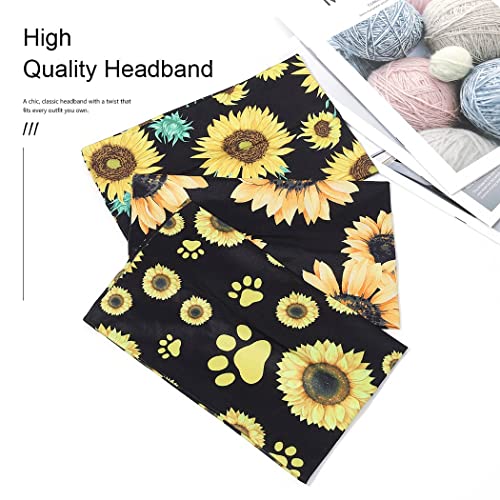 Catery Sunflower Headbands Extra Wide Headbands Fashion Hair Accessories for women