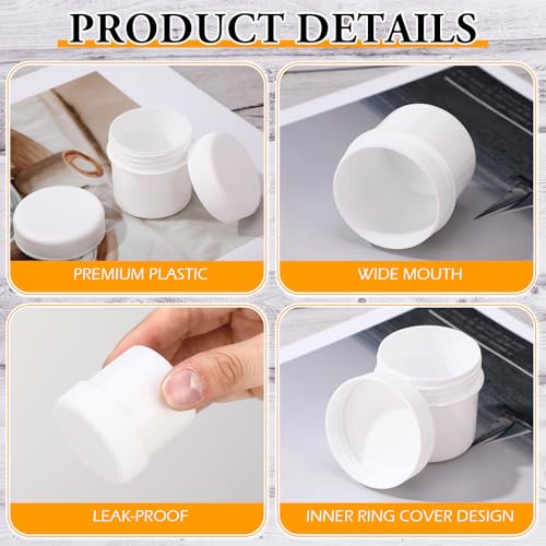 100 Pack 1oz Plastic Jars with Lids - Leak Proof Containers