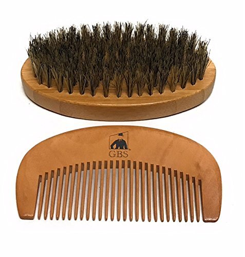 G.B.S 3n1 Professional Men's Beard and Mustache Trimming Styling 4" Scissors Beard Wood Comb and Mustache Comb