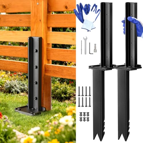 Goovilla Fence Post Repair Kit, 2-Piece Heavy Duty Anchor Stakes