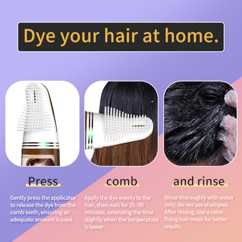 Natural Plant Hair Dye with Comb Applicator, Gray Coverage