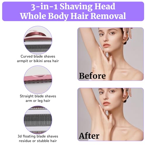 Women’s Electric Shaver 4-in-1 Wet & Dry Cordless Razor - Pink White