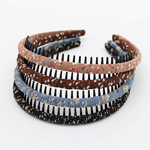 Zig Zag Headbands for Women (Pack of 4) Non-Slip Hair Bands