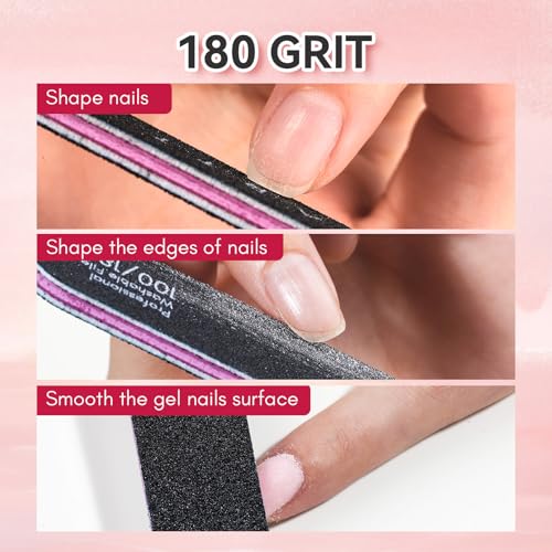 Makartt Nail File 100/180 Grit - 10pc Emery Board Set