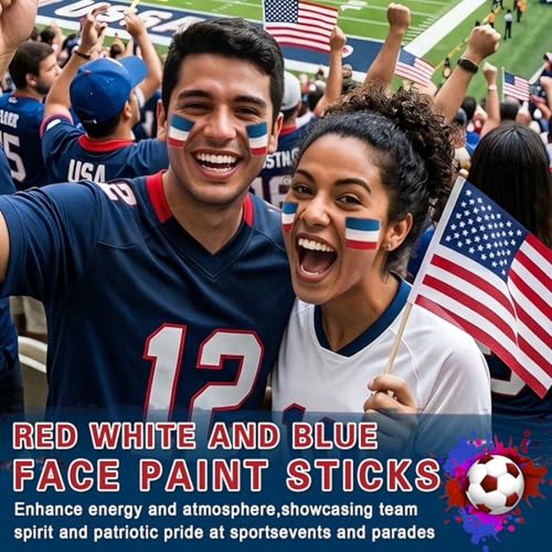Patriotic Face Paint Stick - USA Flag Colors for Sports