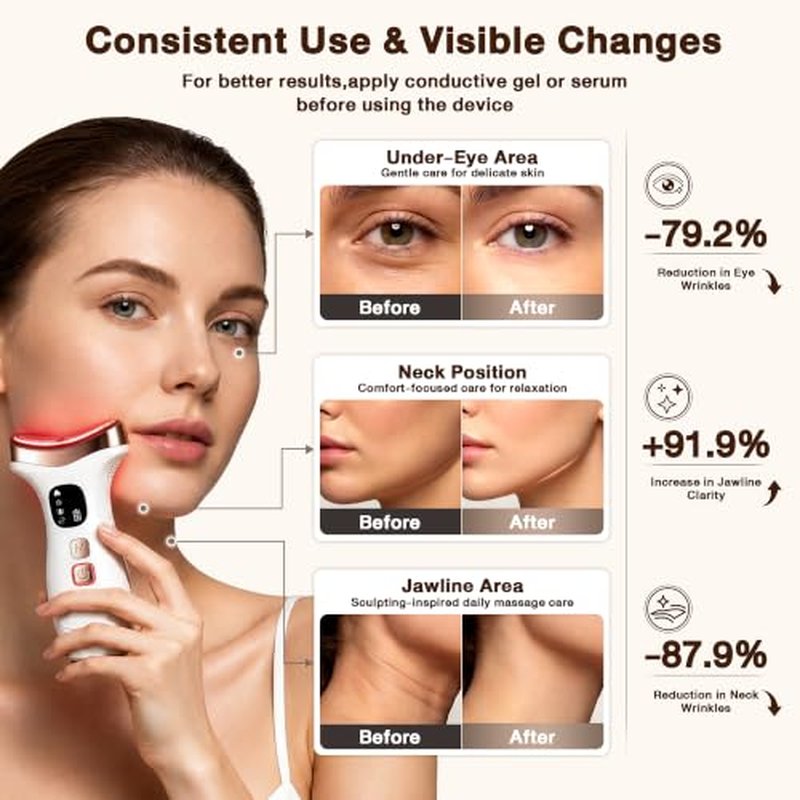 7-in-1 Facial Massager Gua Sha Wand with LED Light & Cold Heat