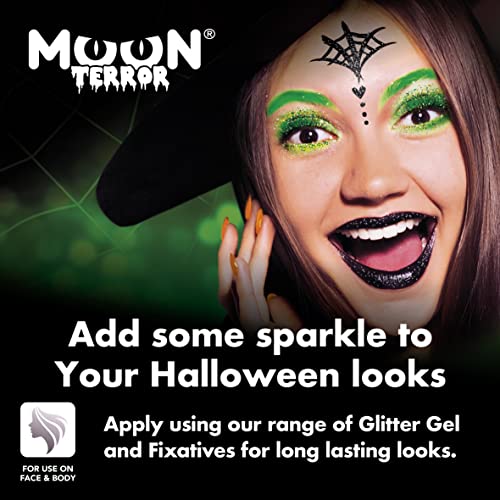Halloween Glitter Shakers by Moon Terror - Set of 6 - SFX Make up, Festival Glitter for Face Body Hair, Special Effects Make up - 0.17g