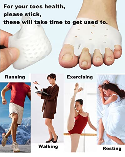 Golbylicc 4 Pairs Gel Metatarsal Pads & Toe Spacers for Bunion Relief