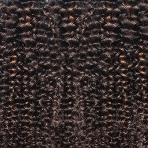 Fridnae P1B30 Ash Honey Brown Curly Wave Human Hair Bundles 26-30 Inch, 300g