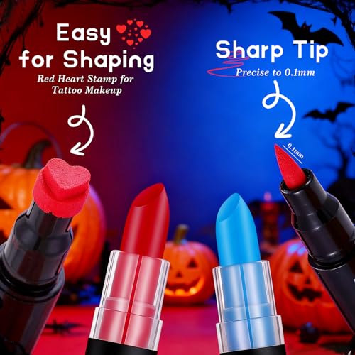 Harley Quinn Makeup Kit with Red Eyeliner Stamp & Face Paint