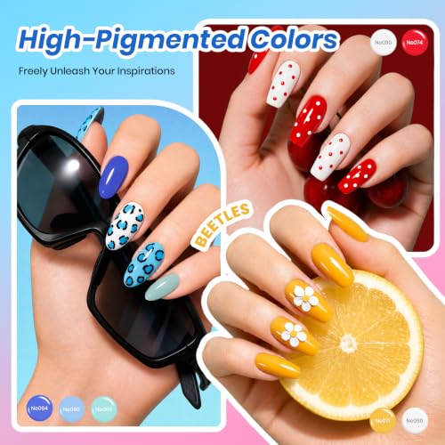Beetles 20-Color HEMA-Free Gel Nail Polish Set with Base & Top Coats