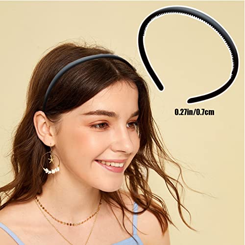 AEGYPIUS Solid Simple Plastic Headbands for Women Head Bands for Women's Hair Plain Soft Head Band Headband No Slip Fashion Hair Bands Cute Hair Hoops Hair Accessories For Girls Women (Black)