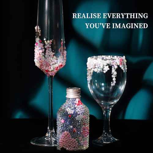 FAMDAMEI 24 Grid Flat Back Pearls and Rhinestones for Bedazzling Kit, Clear White Pink Pearls Flatback Resin Jelly Rhinestones,Flower 3D Nail Charms and Gems for Crafting Rhinestones for Crafts