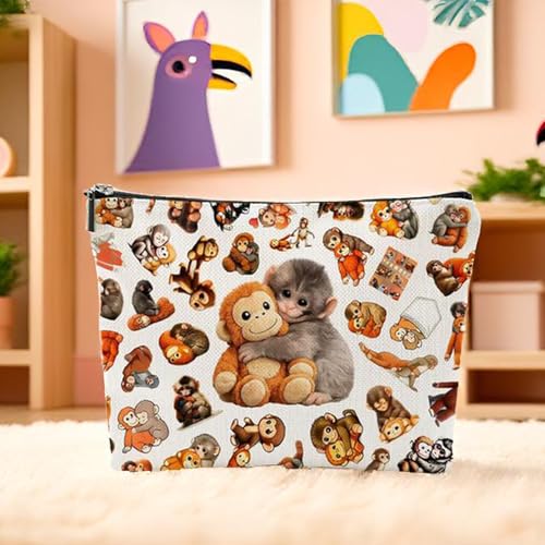 Punch Monkey Makeup Bag for Women, Travel Cosmetic Pouch