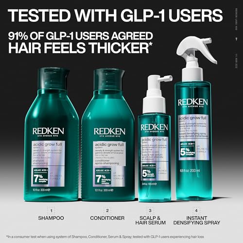 Redken Acidic Grow Full System Scalp and Hair Conditioner - Lightweight Conditioner for Thicker-Looking Hair and Hydrated Scalp, With Azelaic Acid