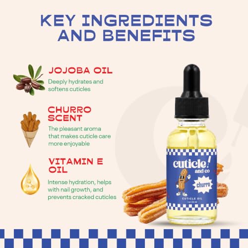 Churro Scented Cuticle Oil - Fast-Absorbing Nail Moisturizer 1 oz