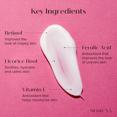 Medix 5.5 Retinol Body Lotion Firming Moisturizer | Crepey Skincare Treatment | Retinol Body Cream | Anti Aging Firming Cream For Women Targets Look Of Crepe Skin, Wrinkles, & Sagging Skin, 15 Fl Oz