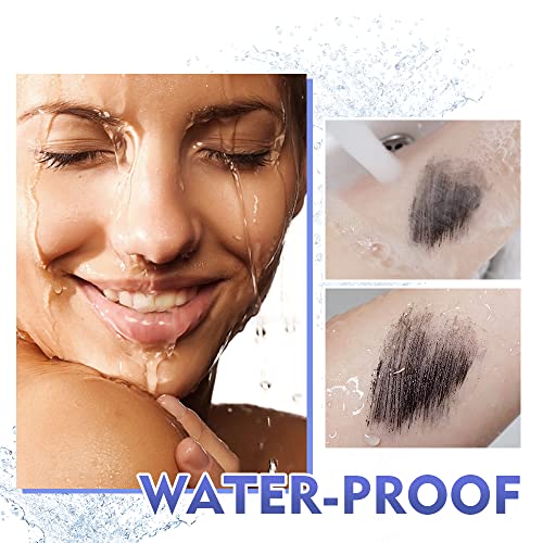 SACE LADY Black Mascara, Waterproof Volume Lengthening Eyelashes Mascara, Long Wearing Natural-Looking Smudge-Proof No Clumping Eye Makeup