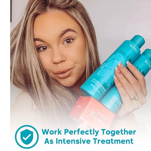 Amazonliss Anti-Frizz Keratin Treatment Set - For Smooth, Soft and Shiny Hair - Prolonged Effect Shampoo and Conditioner 8.45 fl.oz