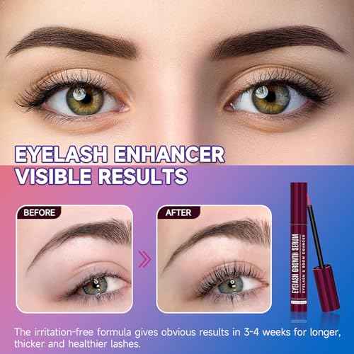 Eyelash Growth Serum, Eyelash Serum for Fuller, Thicker and Longer-Looking Lashes, Advanced Lash Enhancement Natural Formula Vegan Cruelty-Free 5ML