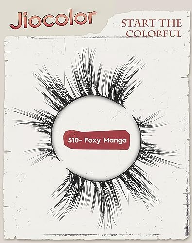 Jiocolor Natural Strip Lashes - Wispy Cat Eye False Eyelashes 12mm