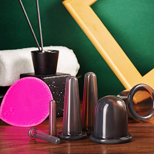 BBTO Silicone Facial Cupping Set - 6 Cups & Brush
