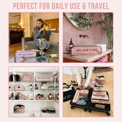 Bag-all Hair Tools Travel Bag | Curling Iron Travel Case Heat Resistant | Traveling Case for Grooming Supplies | Hair Straightener Pouch for Hot Tools for Women | Pink