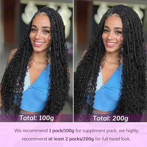 IDN BEAUTY Pre Divided Human Braiding for Boho Braids Hair Extensions, 16 Inch 100g Natrual Black Deep Wave Human Hair for Braiding Bohemian No Weft 12A Virgin Brazilian Wet and Wavy