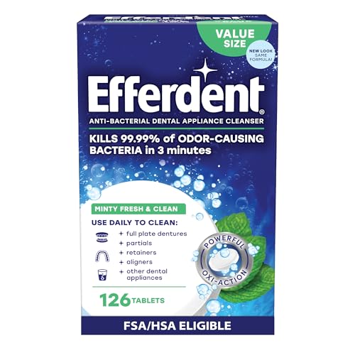 Efferdent Denture Cleaner Tablets - 126 Count Retainer & Aligner Cleaner