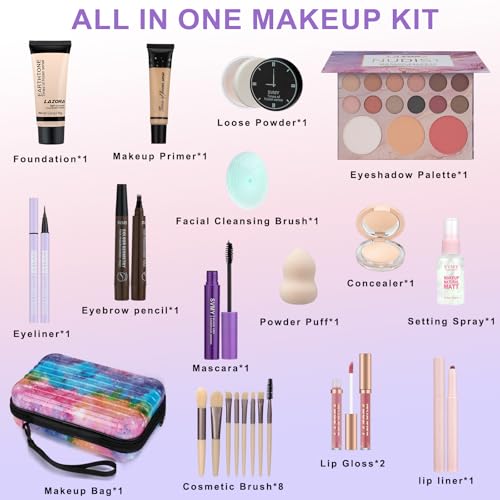 LAZORA Makeup Kit Set - 14 Piece Full Face Beginner Bundle