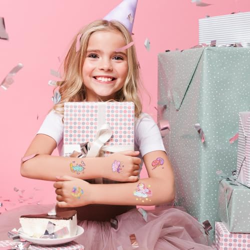 Partywind 204 Glitter Temporary Tattoos for Kids, 34 Sheets