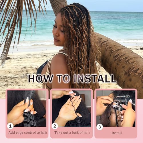 P4/27 Highlight Deep Wave Human Braiding Hair 20 Inch 50g